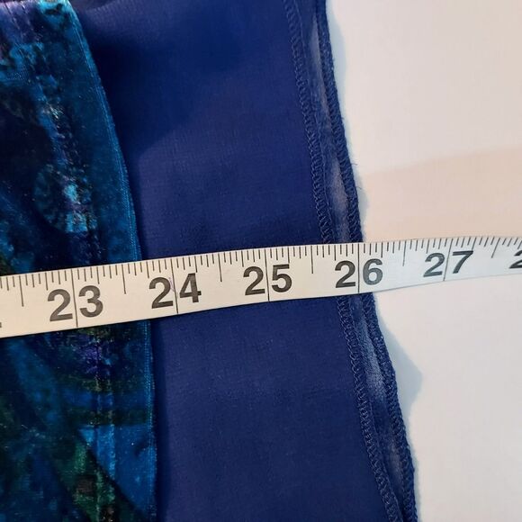 Unity World Wear Artsy Velvet Tunic Top Medium Blue Asymmetric Fairy Whimsigoth - Picture 12 of 12